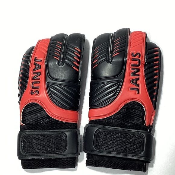 Janus Goalie Gloves Janus Goalkeeper Gloves Red Black Size 7 - Picture 1 of 9